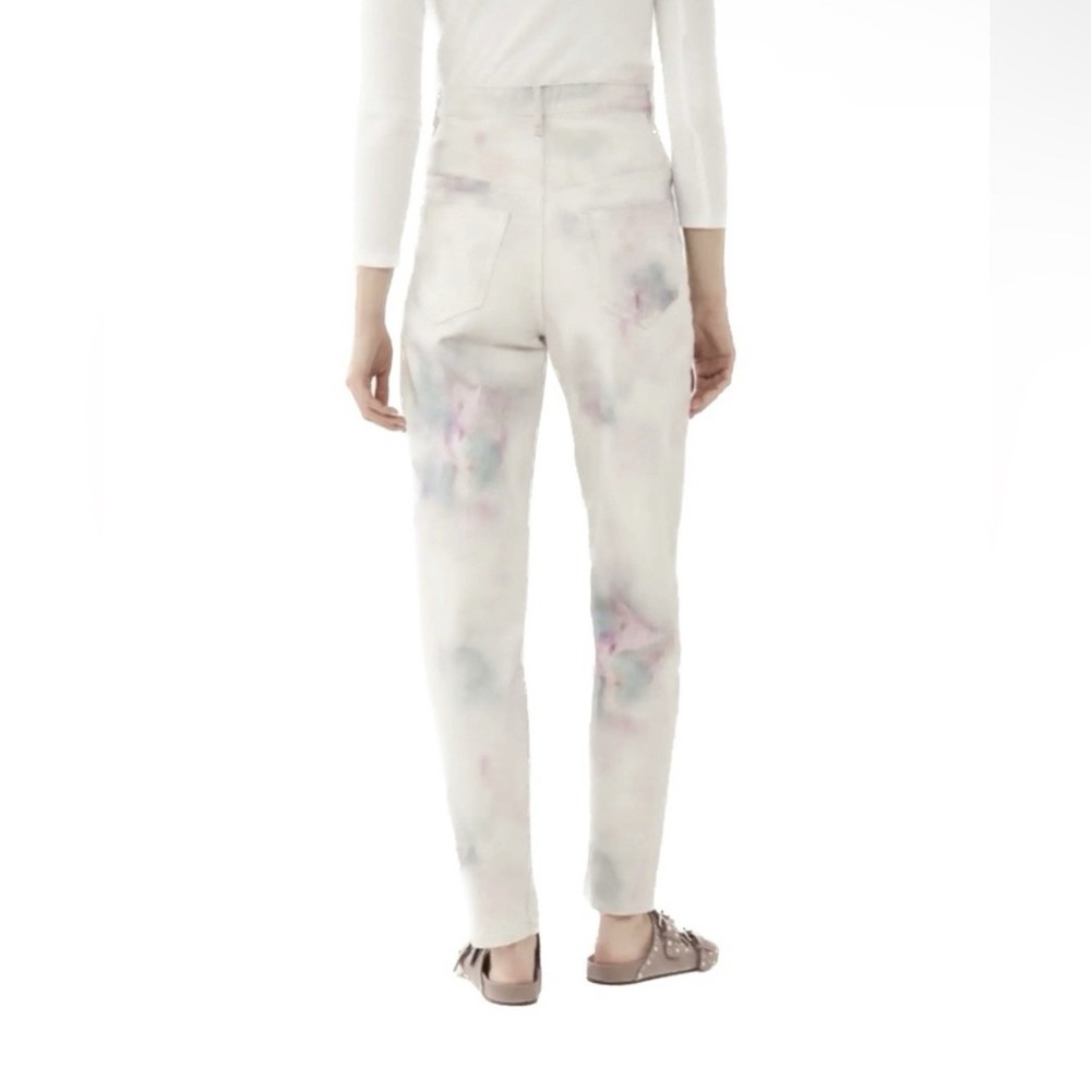 Isabel Marant Etoile Corfy Trousers White Bleached Tie Dye Denim Cotton Jean 36 - Picture 3 of 13